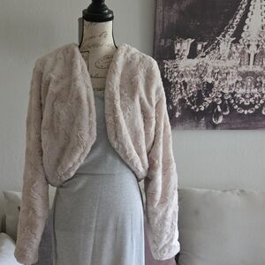 Maeve Sarah Faux Fur Cardigan